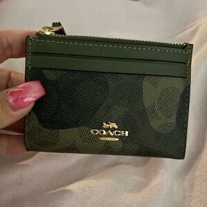 Camo print coach slim zippy wallet